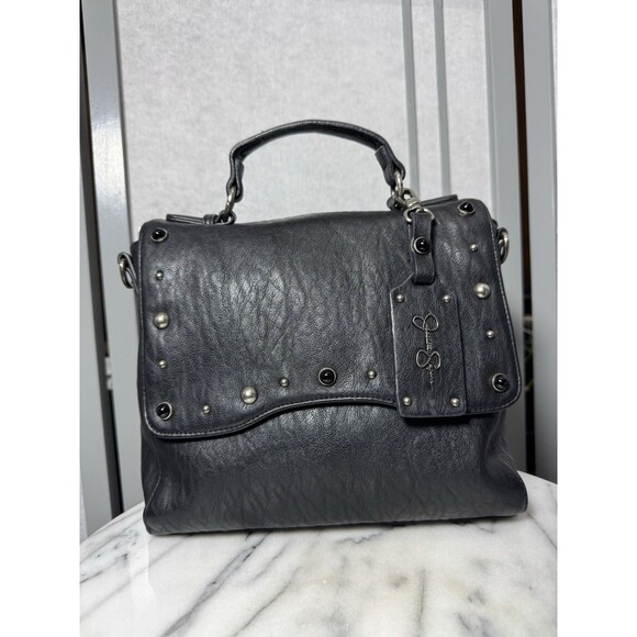 Jessica Simpson Skye FLP Xbody Tote Crossbody Bag Santori/Black Beaded Studded - Picture 2 of 11